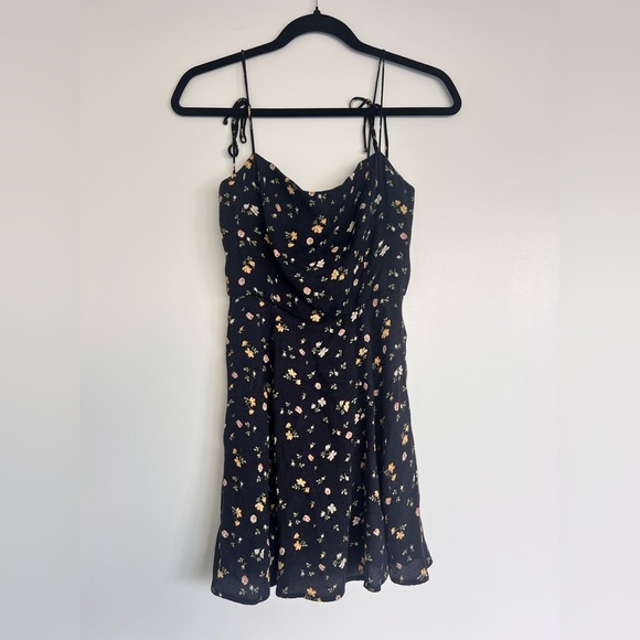 Reformation Black Dress with Floral Accents - Picture 1 of 3